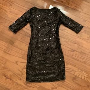 sexy black sequin mini dress